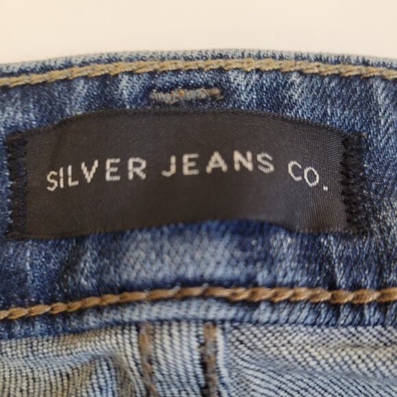 Silver Jeans Co. Women’s Distressed Skinny Jeans Size W30 Blue Denim Everyday - Picture 3 of 9